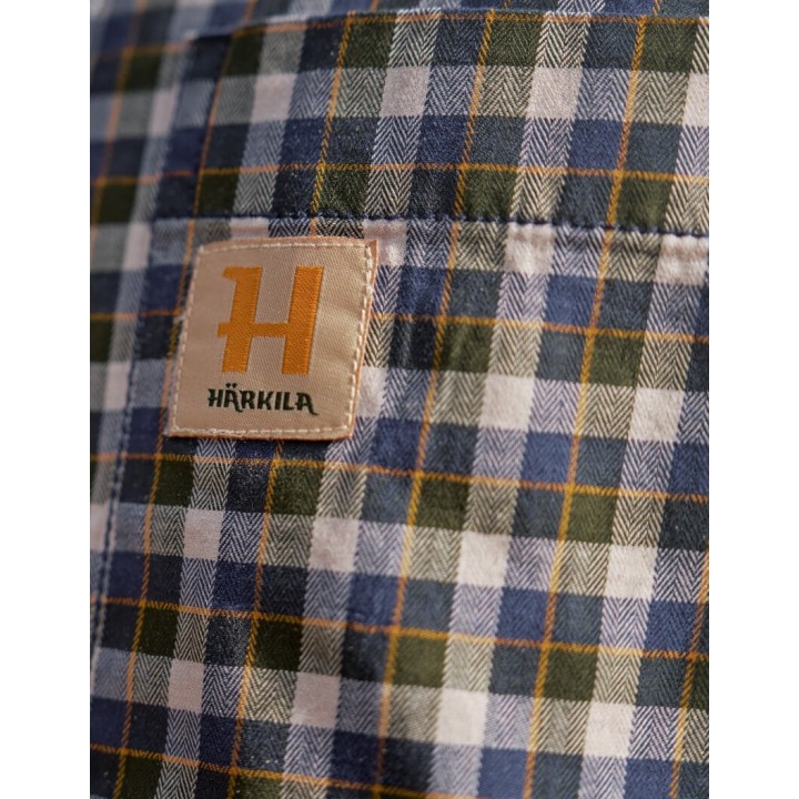 Harkila Fjell naval blue check short sleeve shirt