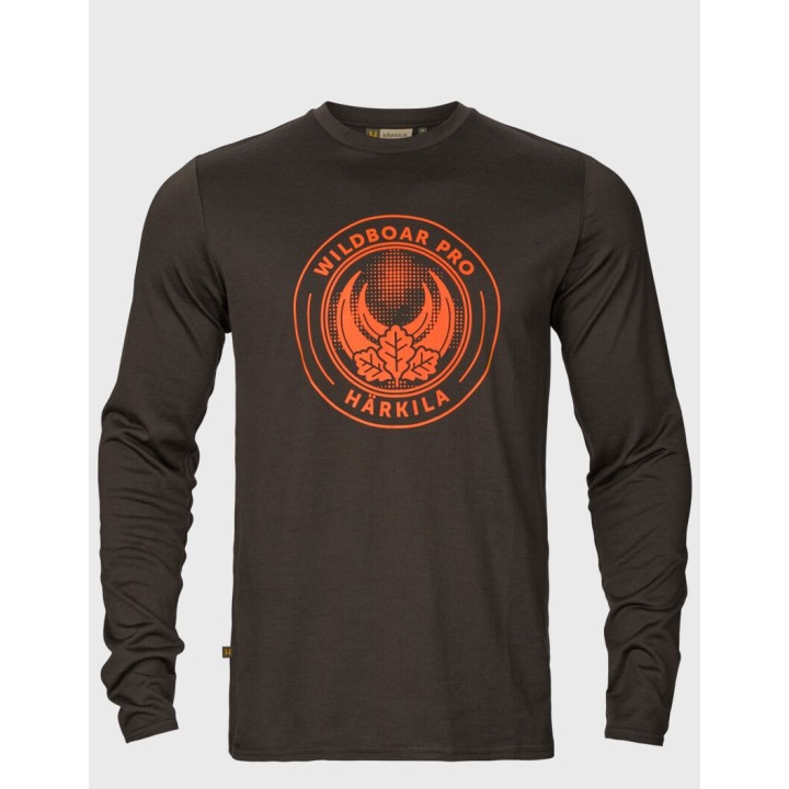 Härkila Game LS Wildboar shadow brown t-shirt 80% wool