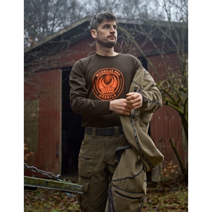 Härkila Game LS Wildboar shadow hnědá košile 80% vlna