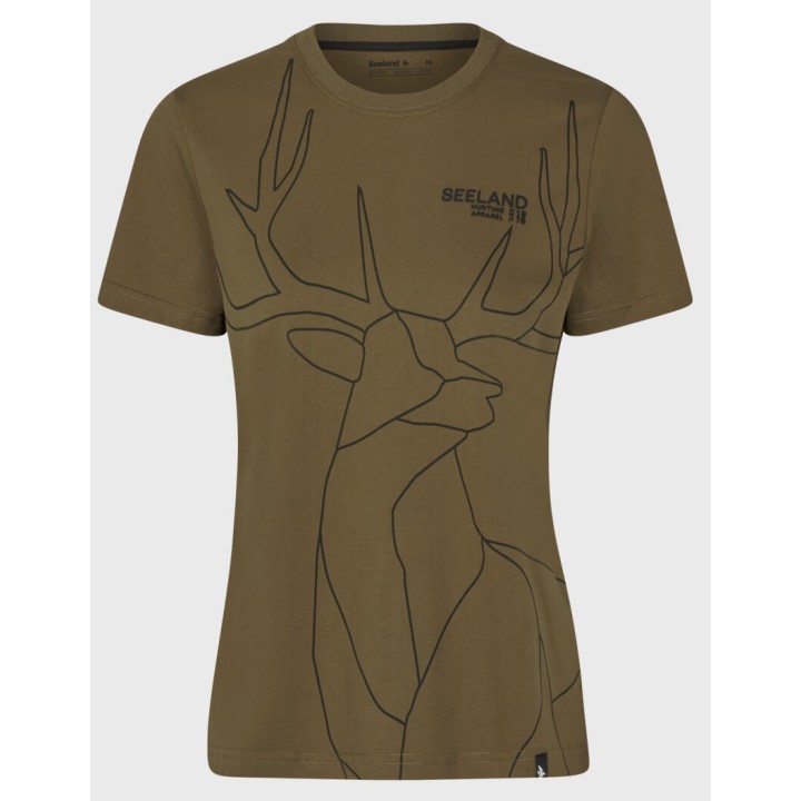 Seeland Deer On Line W military olive damska koszulka letnia 60% bawełna