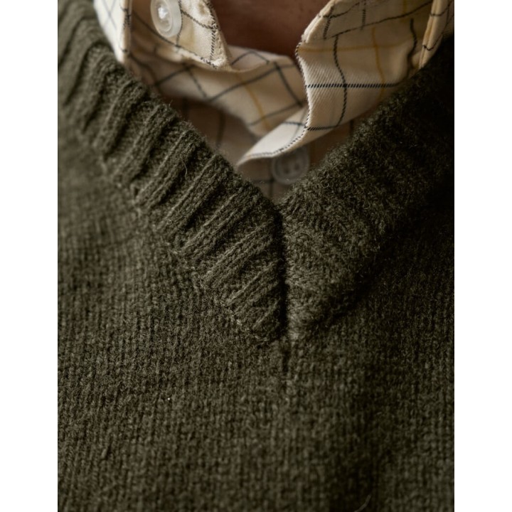 Harkila Vincent Merino V-Neck Pullover Rosin 100% wełna