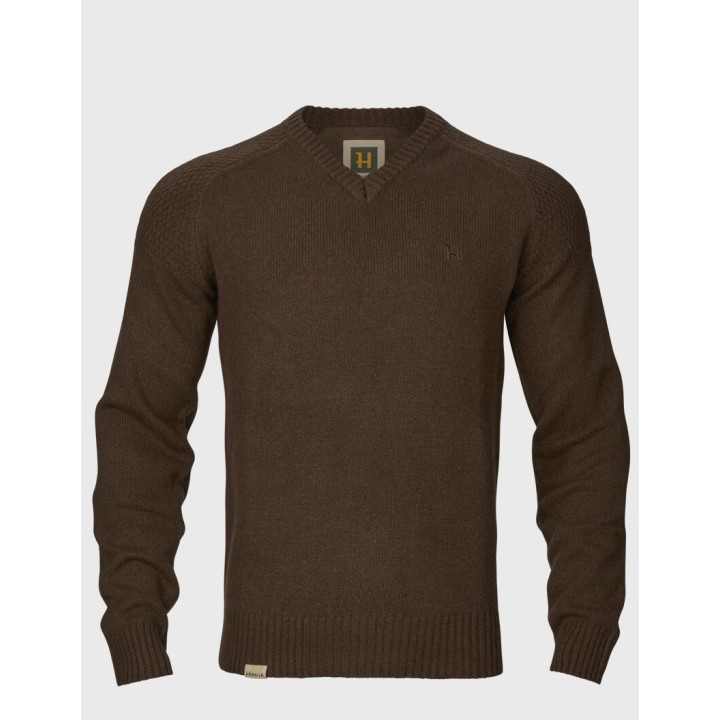 copy of Harkila Vincent Merino V-Neck Pullover Rosin 100% Wolle