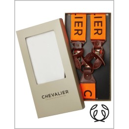 Chevalier Logo Suspenders oranžová Gombík a žabka šle