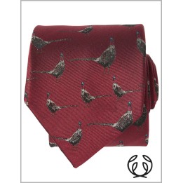 Hodvábna kravata Chevalier Dixter Silk s bažantom