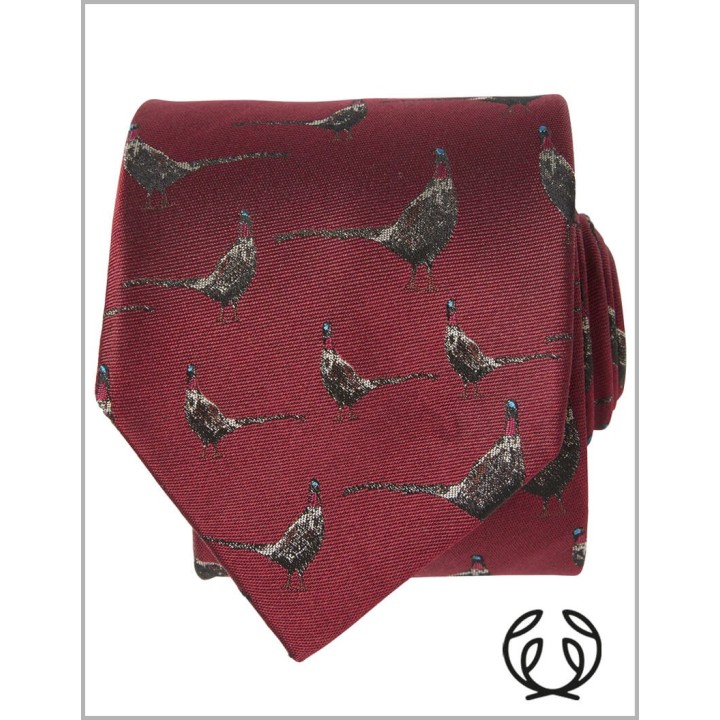 Hodvábna kravata Chevalier Dixter Silk s bažantom