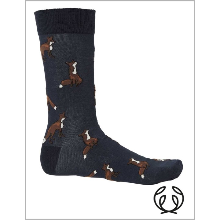 Chevalier Pomeroy dark navy Foxes skarpety z lisami
