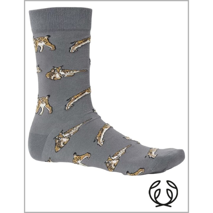 Chevalier Pomeroy grey melange Lynx skarpety z rysiem