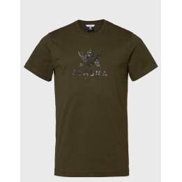 Alaska Camo Logo Ms Night Green koszulka 100% bawełna