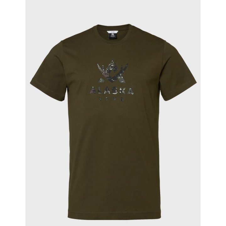 Футболка Alaska Camo Logo Ms Футболка Night Green 100% хлопок