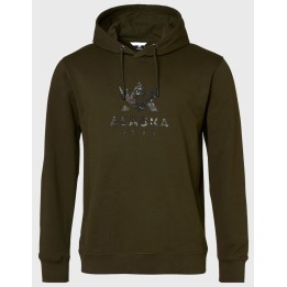 Mikina Alaska Camo Logo Ms Night Green, 100 % bavlna