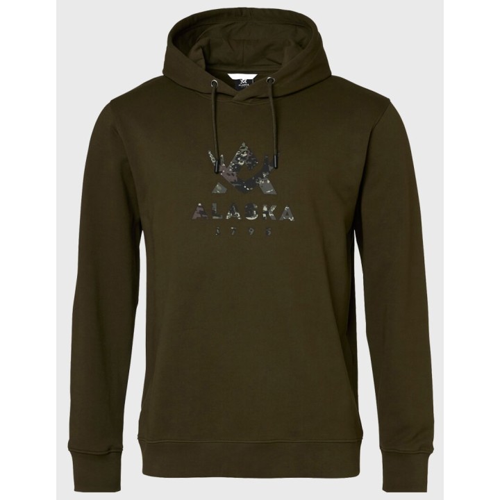 Mikina Alaska Camo Logo Ms Night Green, 100 % bavlna