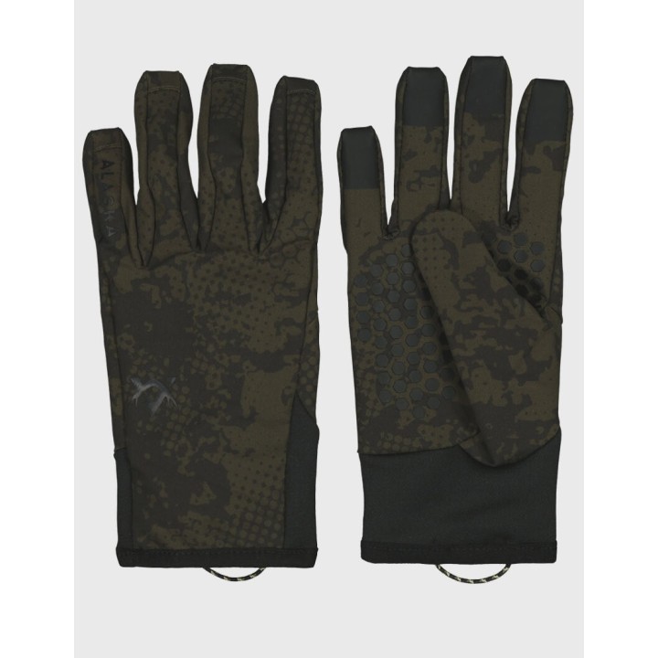 Alaska Chaser Stretch Night Green Blur elastic softshell gloves