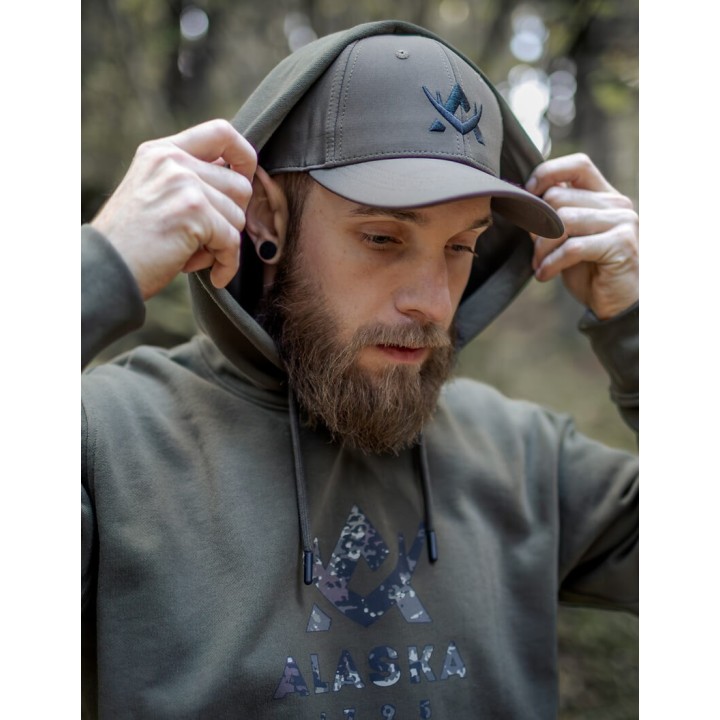 Mikina Alaska Camo Logo Ms Night Green, 100 % bavlna
