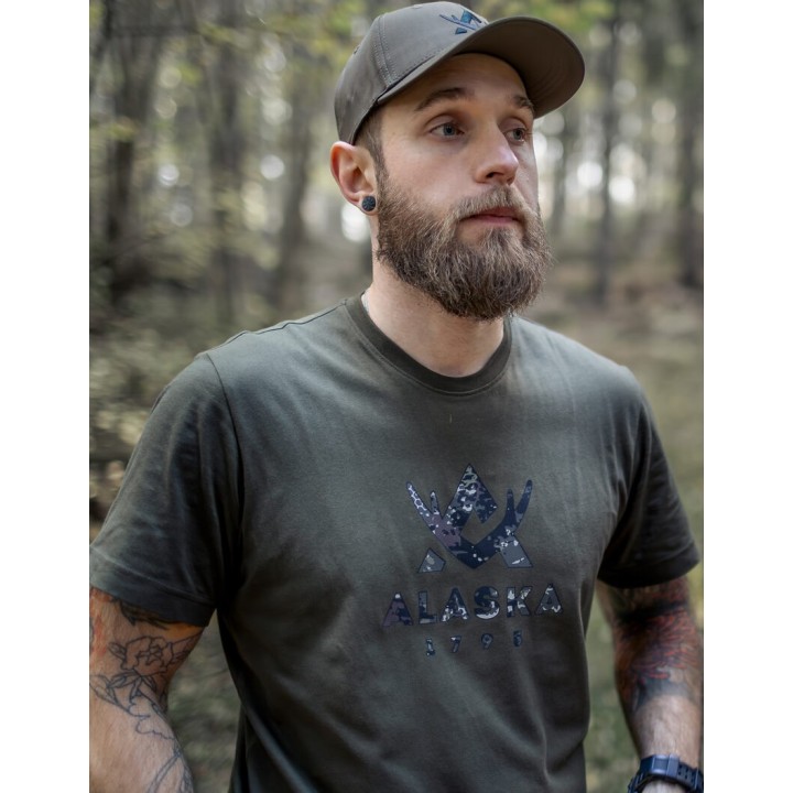 Футболка Alaska Camo Logo Ms Футболка Night Green 100% хлопок