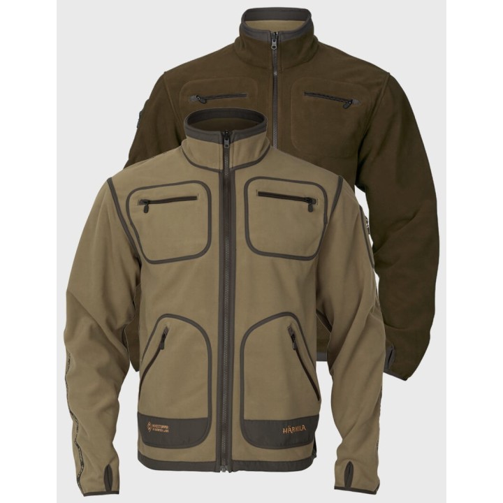 Harkila Kamko Dark antique bronze Willow green двусторонняя куртка из флиса с мембраной Gore-Tex