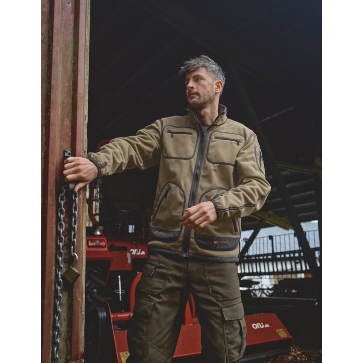 Harkila Kamko Dark antique bronze Willow green двусторонняя куртка из флиса с мембраной Gore-Tex