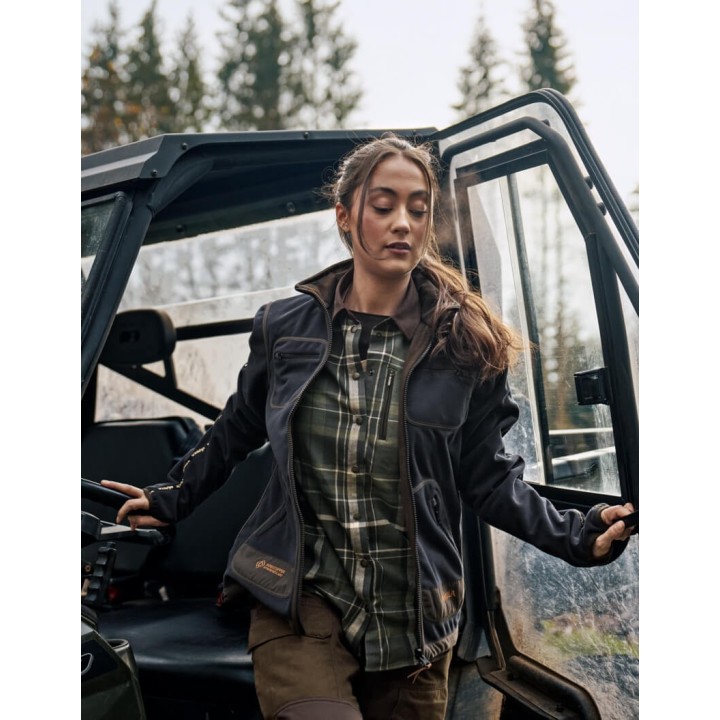 Harkila Kamko Fleece Women Willow Green Deep Well Purple Polar Reversible Windstopper®