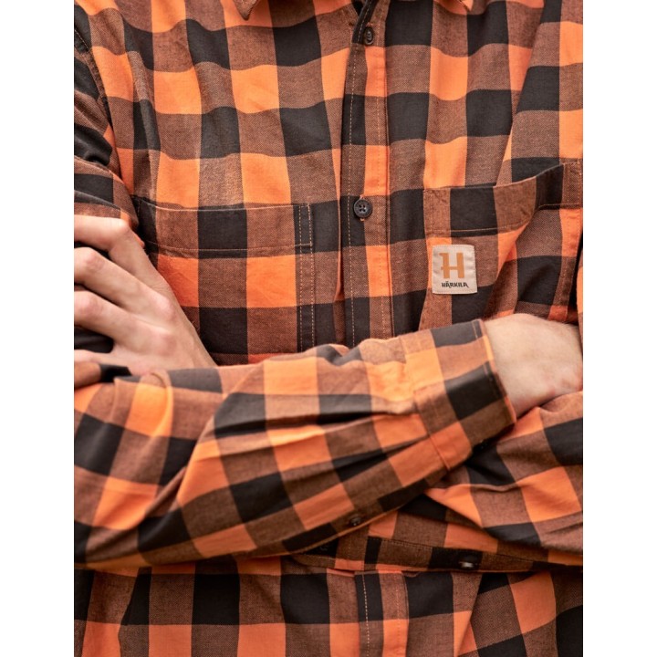 Harkila Scandinavian mandarin check shirt, 100% cotton