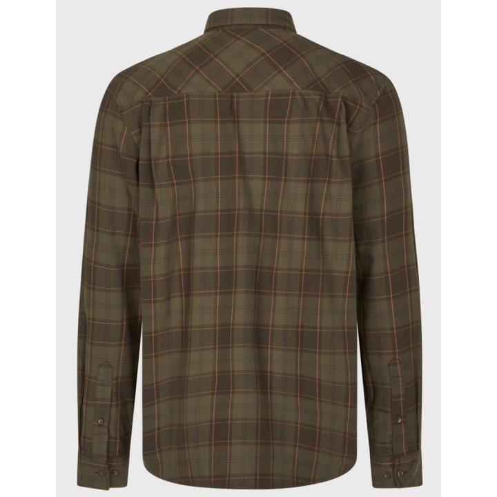 Glen Flannel pine green dark navy check košile 100% bavlna