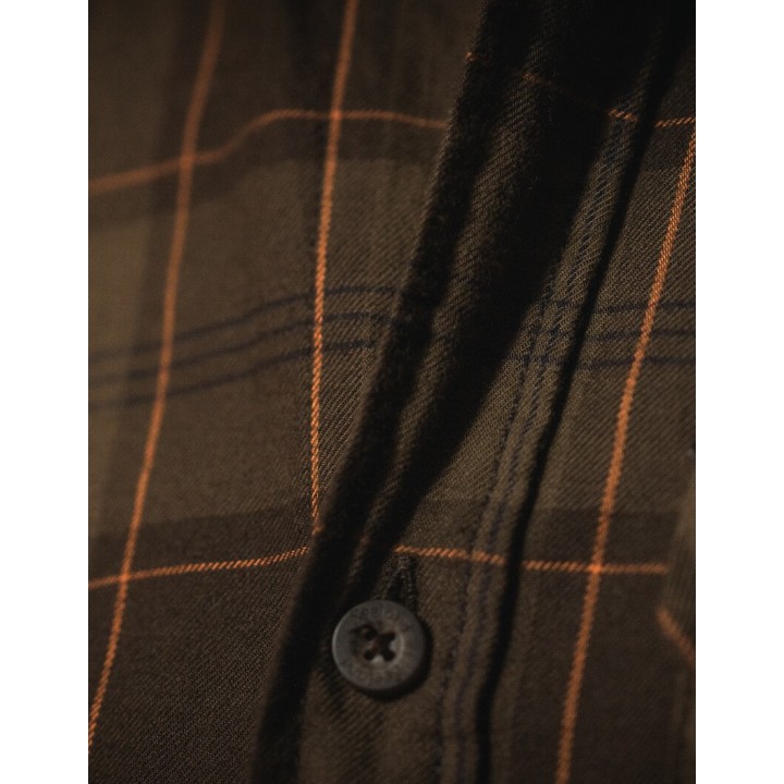 Glen Flannel pine green dark navy check košile 100% bavlna