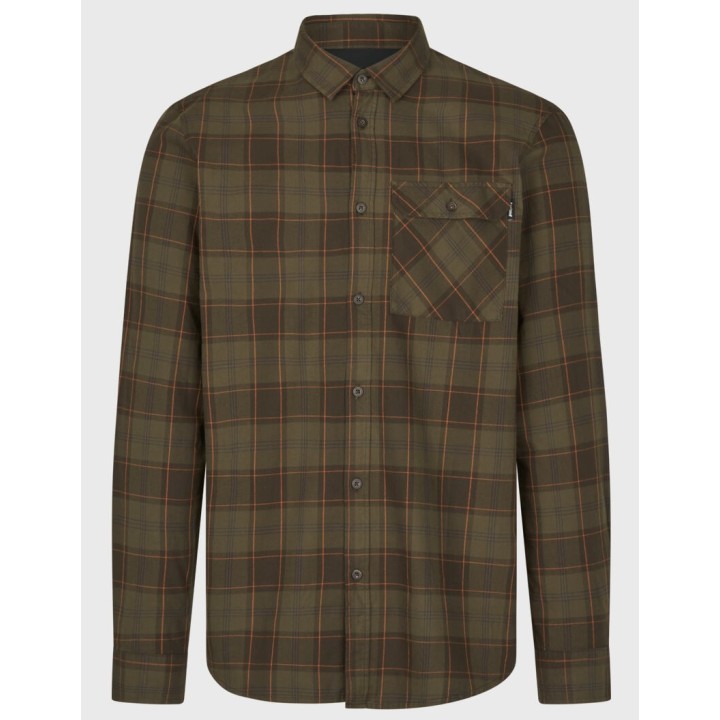Glen Flannel pine green dark navy check košile 100% bavlna