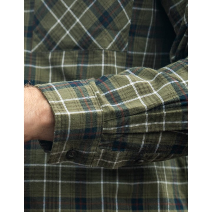Glen Flannel grape leaf dark navy check koszula 100% bawełna
