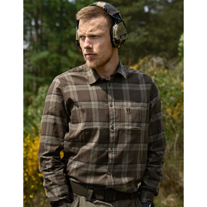 Harkila Fjell L/S зеленая клетчатая рубашка 97% хлопок