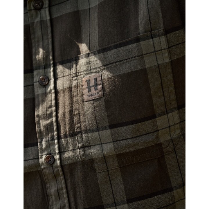 Harkila Fjell L/S зеленая клетчатая рубашка 97% хлопок