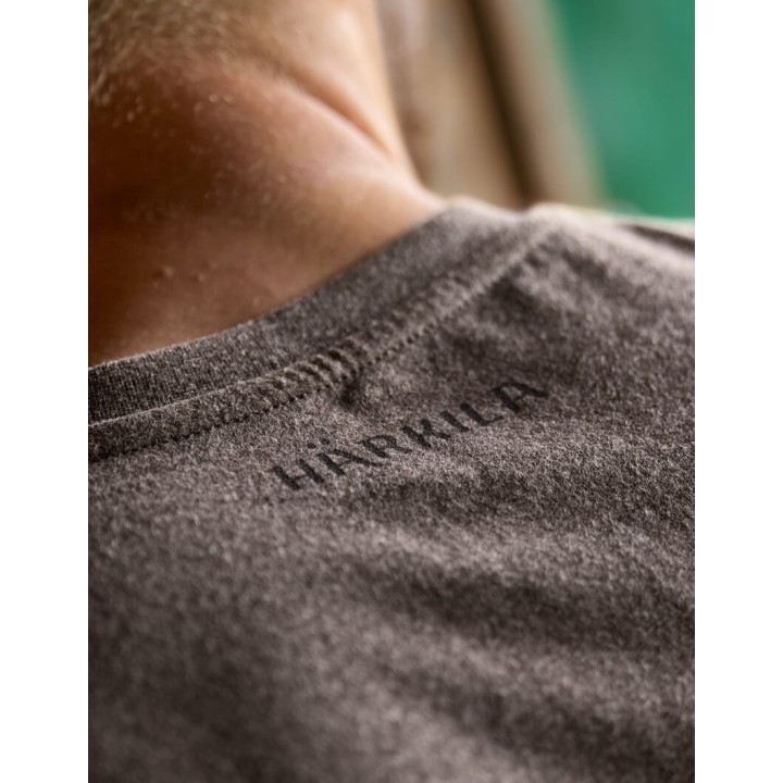 Harkila Identity braun melange T-Shirt 50 % Baumwolle 50 % Polyester