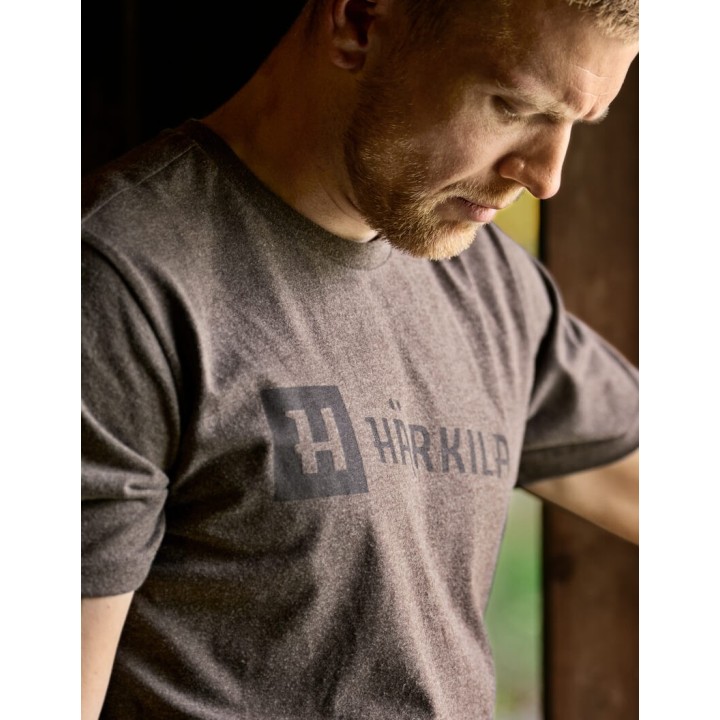 Harkila Identity braun melange T-Shirt 50 % Baumwolle 50 % Polyester