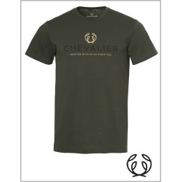 Tričko Chevalier Logo tmavozelené, 100 % bavlna
