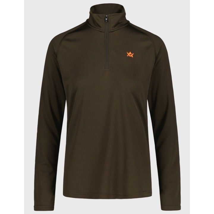 T-shirt technique Alaska CoolDry Ws Half Zip Brown pour femme