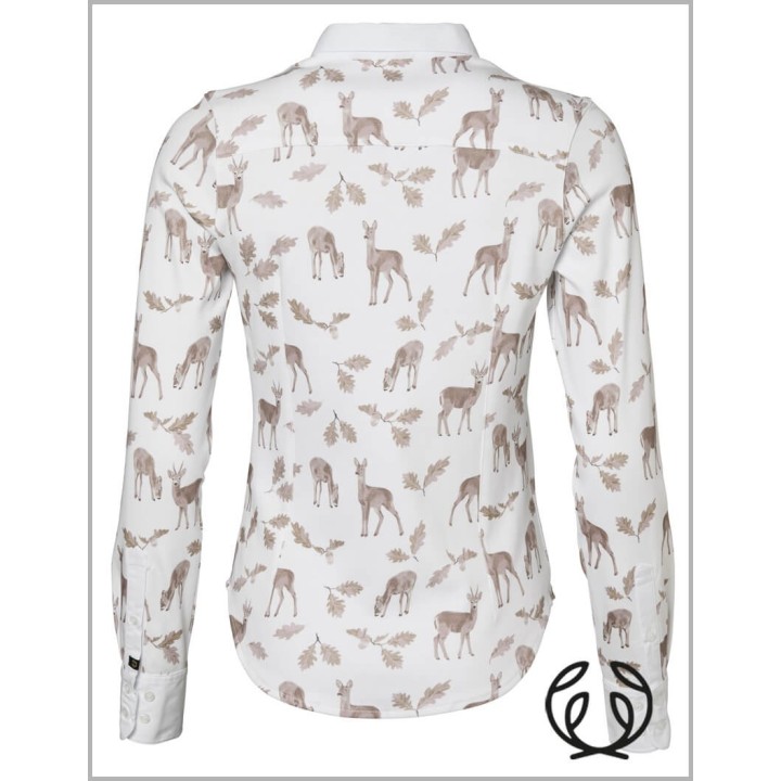Dámská jerseyová košile Chevalier Leslie s polovičním zapínáním, Oh Deer, růžová