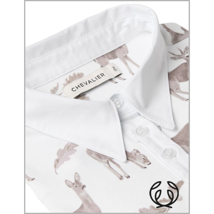 Dámská jerseyová košile Chevalier Leslie s polovičním zapínáním, Oh Deer, růžová
