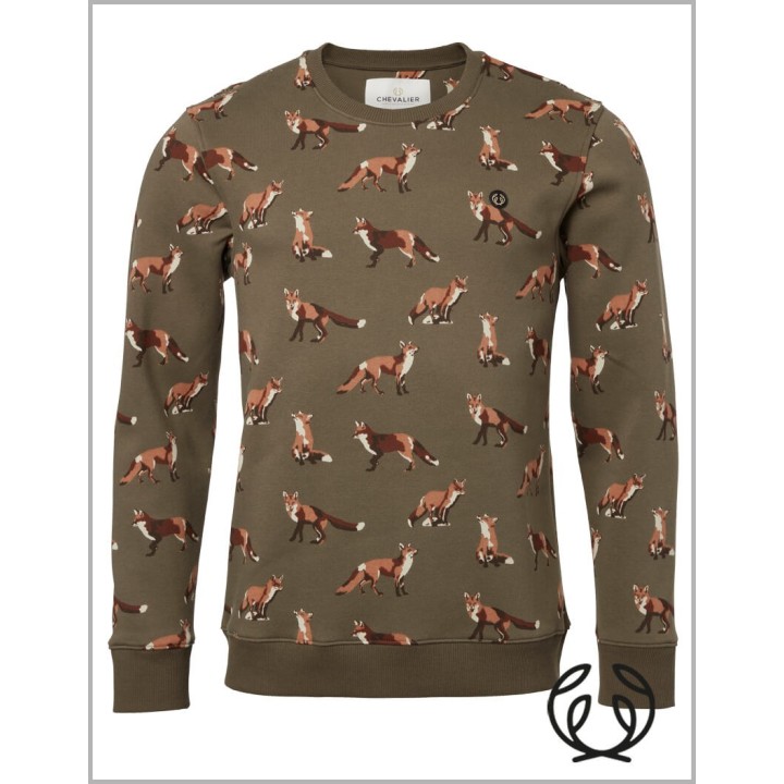 Chevalier Fauna Men's Fox Life Sweatshirt – Warm Sweatshirt, 70% Cotton