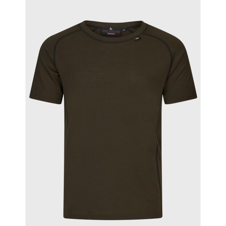 Seeland Apex Merino Pine Green T-shirt, 35% wool