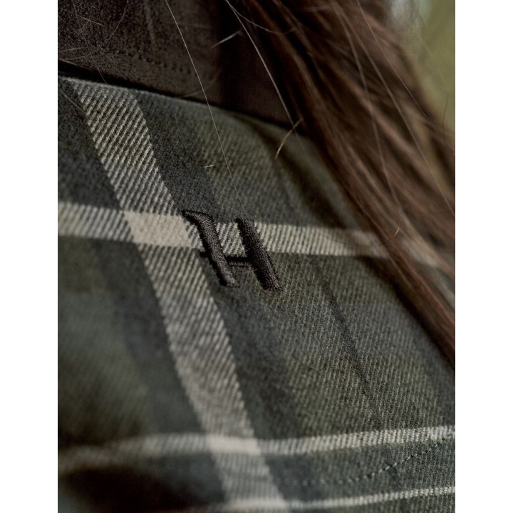 Harkila Pajala : chemise en flanelle pour femme, motif à carreaux olive