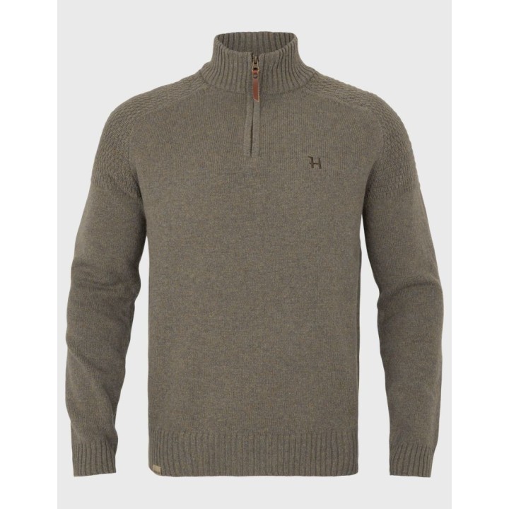 Harkila Vincent Merino Half Zip Pullover Dark sand sweter 100% wełna