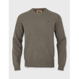 Harkila Vincent Merino V-Neck Pullover Dark sand 100% wełna