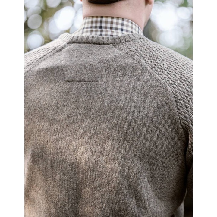 Harkila Vincent Merino V-Neck Pullover Dark sand 100% wełna