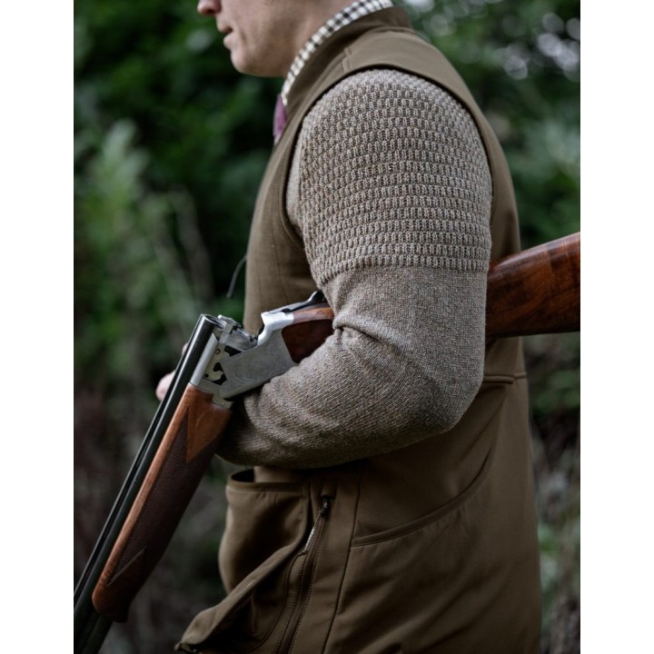 Harkila Vincent Merino V-Neck Pullover Dark sand 100% wełna