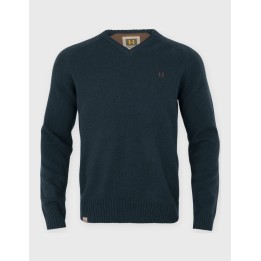 Harkila Vincent Merino V-Neck Pullover Dark navy 100% wełna