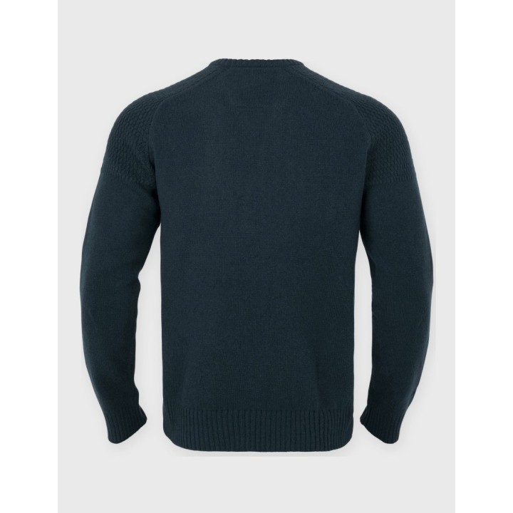 Pull Harkila Vincent Merino à col en V, bleu marine foncé, 100 % laine