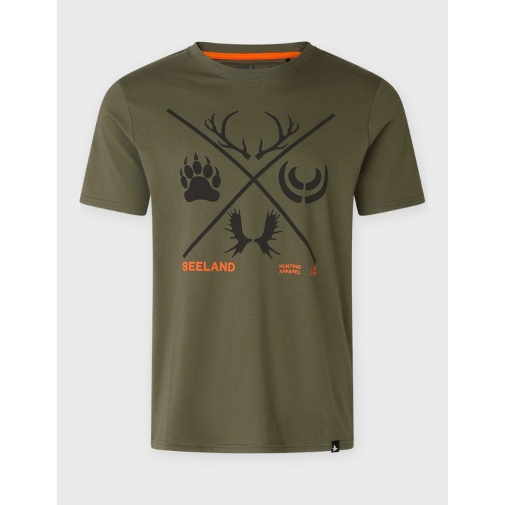 Letné tričko Seeland Big Game Hunter s potlačou viničových listov, 60 % bavlna