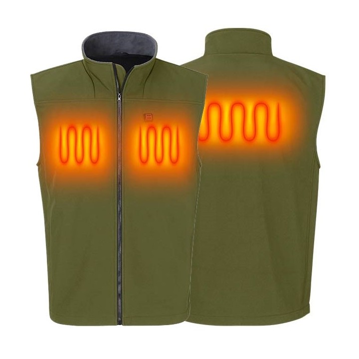Gilet chaud softshell vert - hommes ROZM TO 2XL !