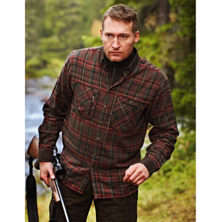 Pajala red check - warm flannel shirt size DO 5XL!