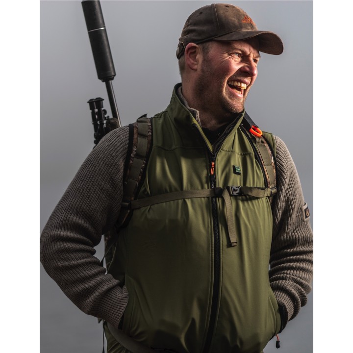 Kamizelka grzejąca softshell zielony- męska ROZM DO 2XL!