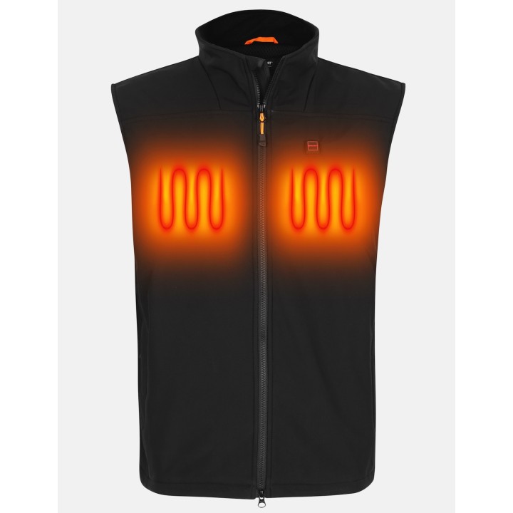 Kamizelka grzejąca softshell czarny - męska ROZM DO 3XL!