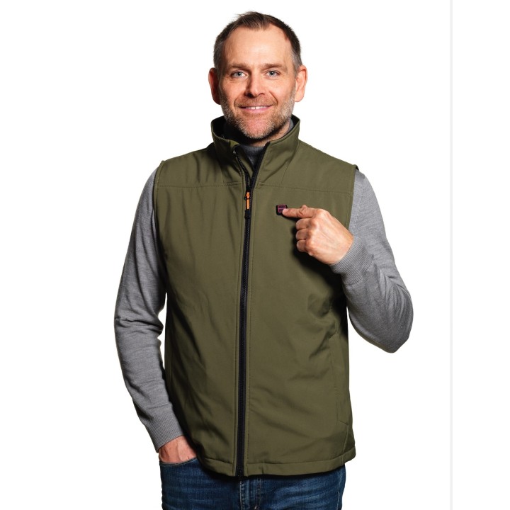 Gilet chaud softshell vert - hommes ROZM TO 2XL !