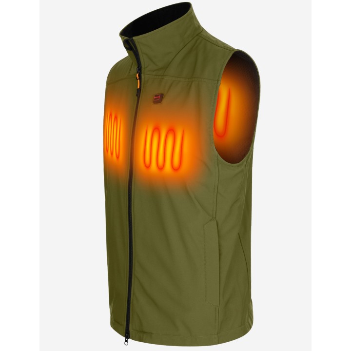 Kamizelka grzejąca softshell zielony- męska ROZM DO 2XL!